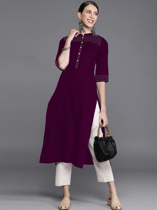 Wine Coloured Fancy Designer Rayon Kurti!!