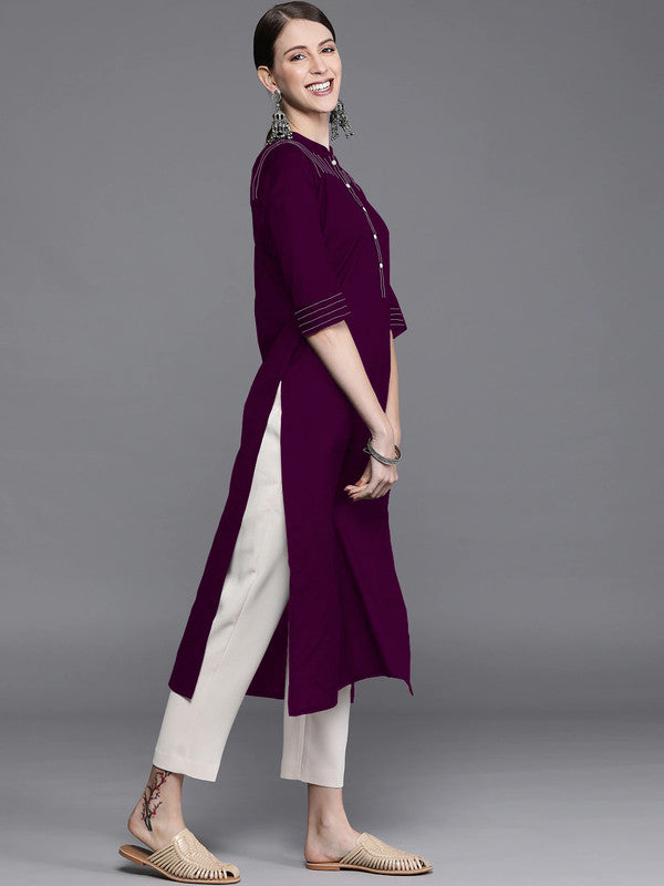 Wine Coloured Fancy Designer Rayon Kurti!!