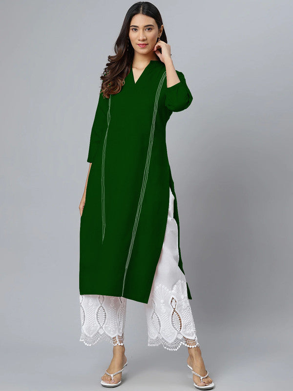 Green Coloured Fancy Designer Rayon Kurti!!