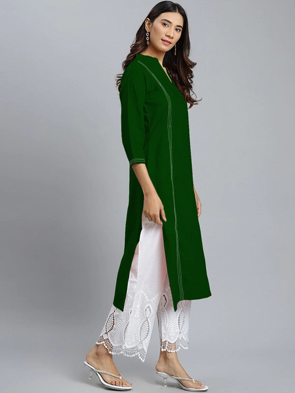 Green Coloured Fancy Designer Rayon Kurti!!