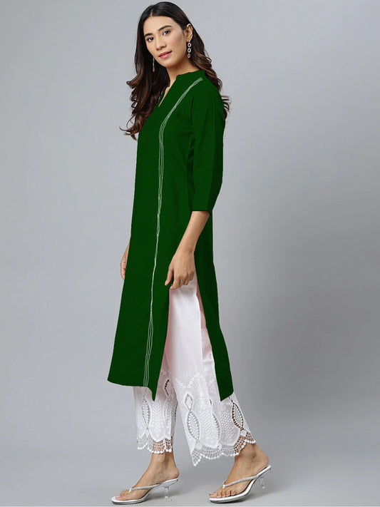 Green Coloured Fancy Designer Rayon Kurti!!