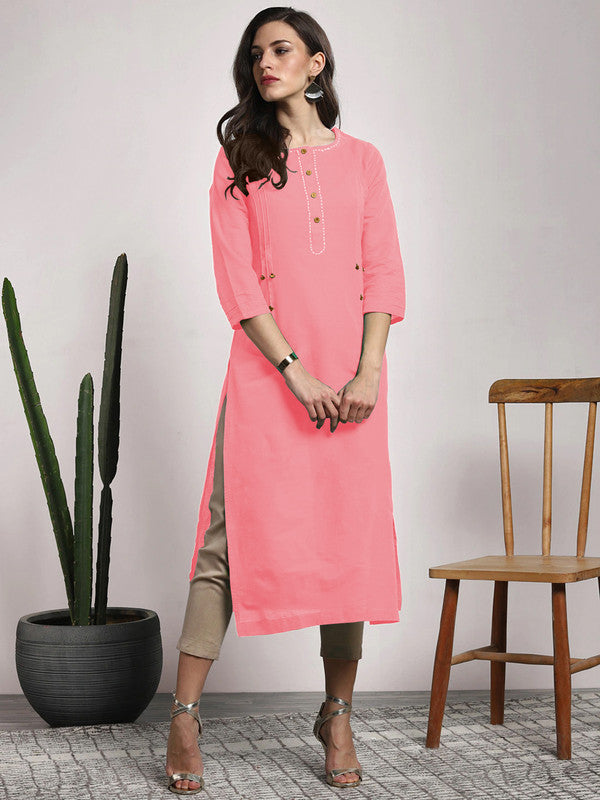 Pink Coloured Fancy Designer Rayon Kurti!!