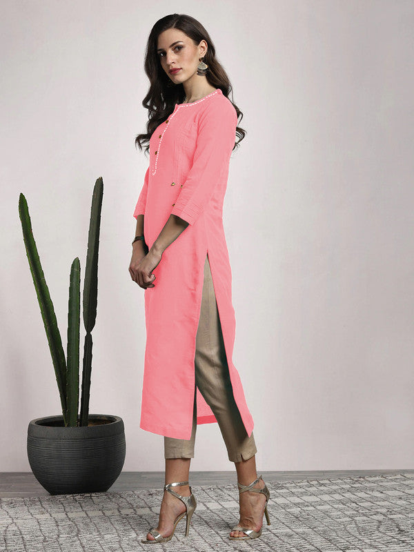 Pink Coloured Fancy Designer Rayon Kurti!!