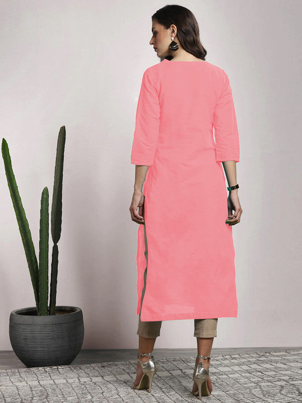 Pink Coloured Fancy Designer Rayon Kurti!!