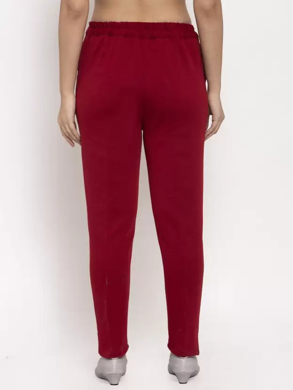 Maroon Coloured Straight fit Woolen Pant!!