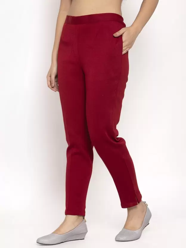 Maroon Casual High-Waisted Parallel Cargo Trouser Pants for Women -699 –  Glossia Fashion