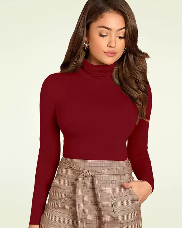 GIRLS HOSIERY MAROON HIGH NECK TOP!!