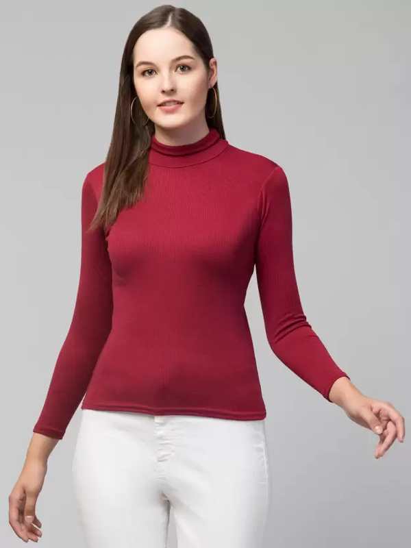 GIRLS HOSIERY MAROON HIGH NECK TOP!!