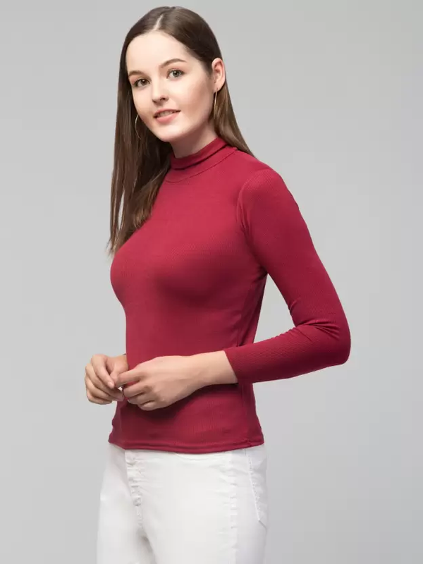 GIRLS HOSIERY MAROON HIGH NECK TOP!!