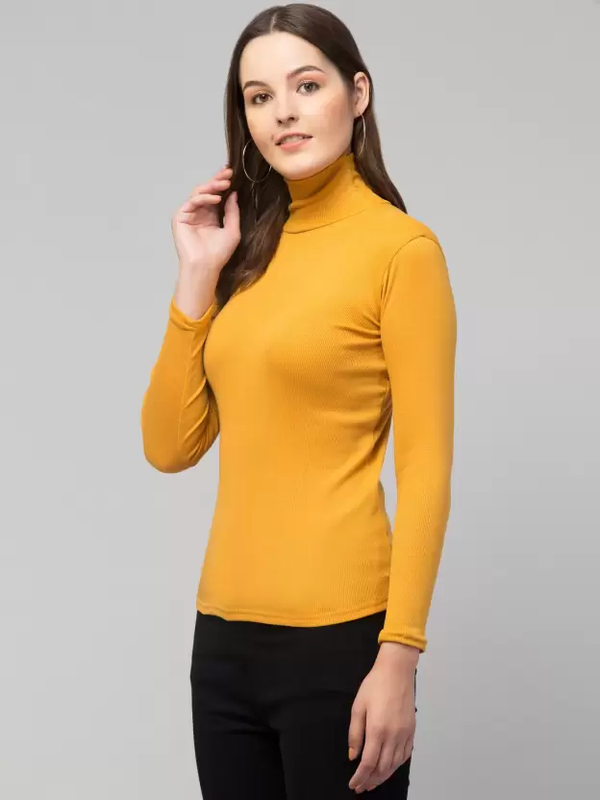 GIRLS HOSIERY MUSTARD HIGH NECK TOP!!