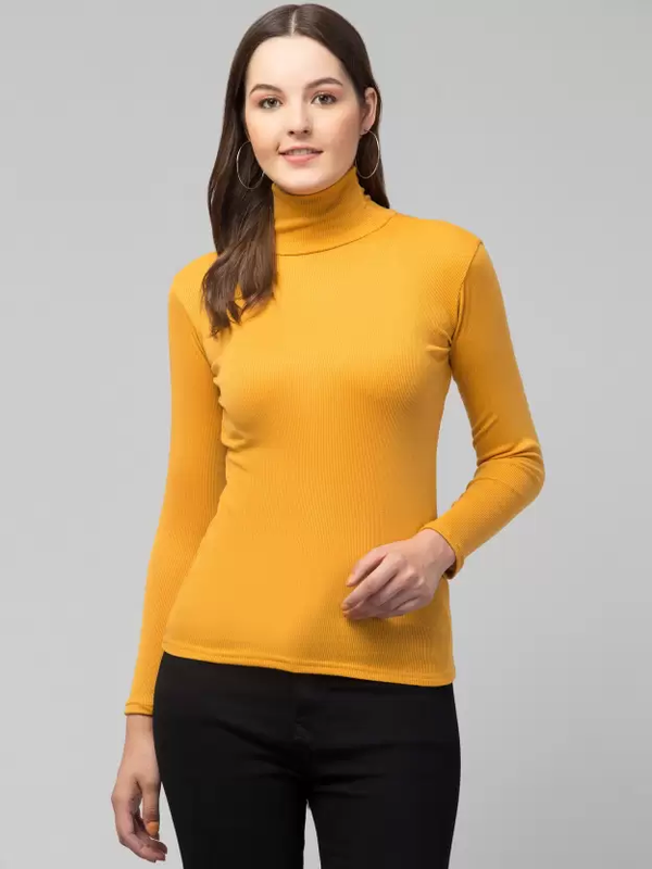 GIRLS HOSIERY MUSTARD HIGH NECK TOP!!