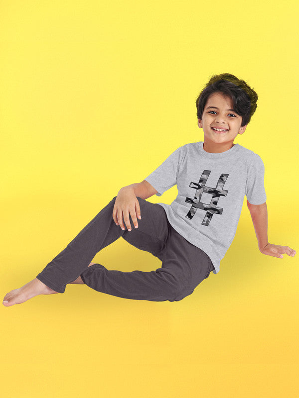 Boys Half Sleeves 100% Cotton T-shirt and Bottom Comfort wear  - Grey!!