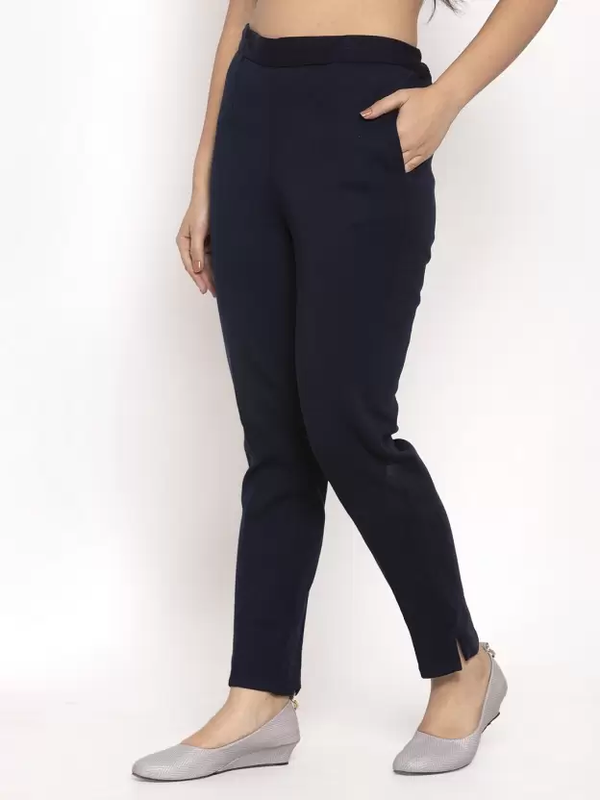 Navy Blue Coloured Straight fit Woolen Pant!!