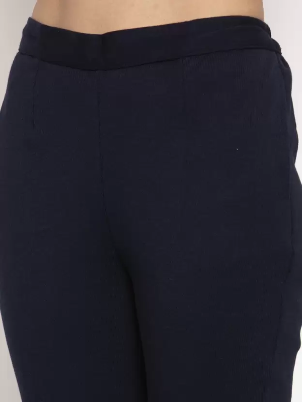Navy Blue Coloured Straight fit Woolen Pant!!