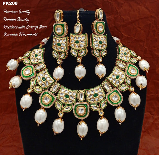 Premium Quality Kundan  Necklace set with Ear Rings