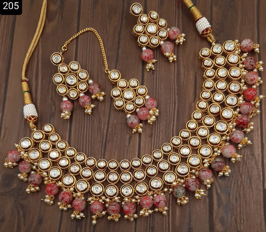 Premium Quality Kundan  Necklace set with Ear Rings