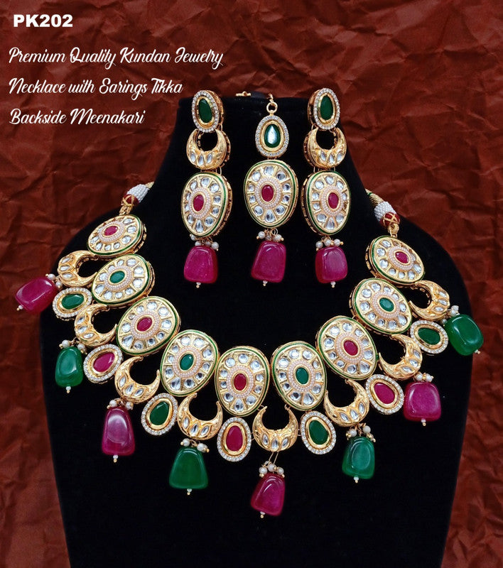 Premium Quality Kundan  Necklace set with Ear Rings
