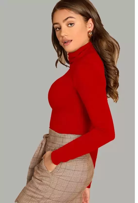 GIRLS HOSIERY RED HIGH NECK TOP!!