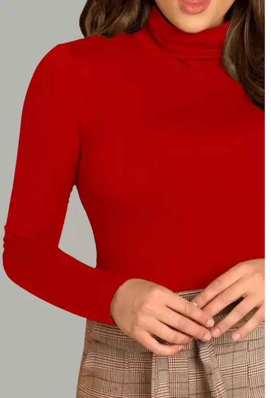 GIRLS HOSIERY RED HIGH NECK TOP!!