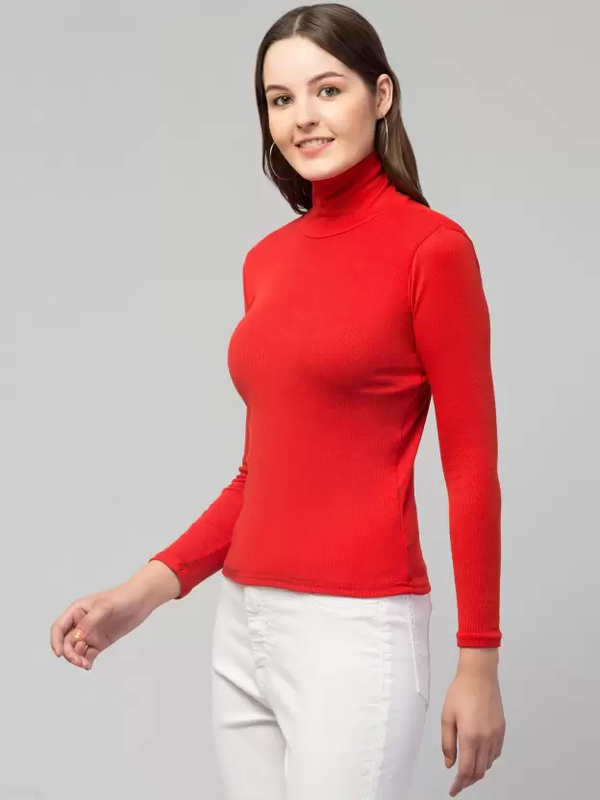 GIRLS HOSIERY RED HIGH NECK TOP!!