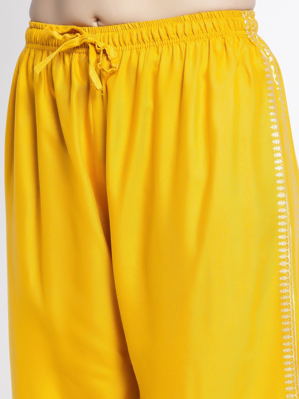 Yellow Rayon Straight Printed Palazzo Free Size( 28 to 40 Inch)!!