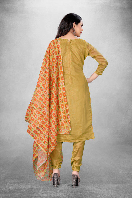 Orange Coloured Modal Cotton with Embroidery Work Women Party/Casual wear Dress Material Suit- Top with Bottom & Modal Cotton Dupatta!!