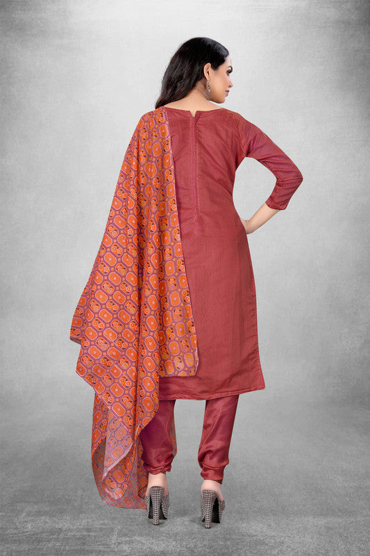 Pink Coloured Modal Cotton with Embroidery Work Women Party/Casual wear Dress Material Suit- Top with Bottom & Modal Cotton Dupatta!!