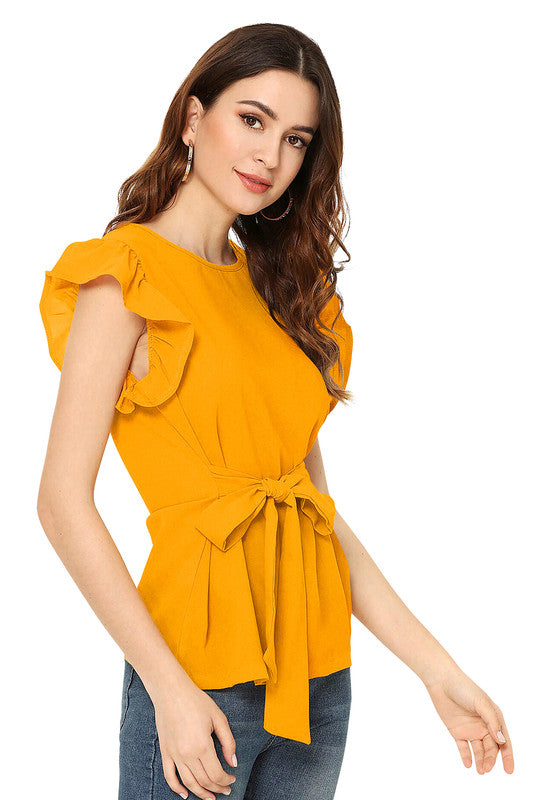 Yellow Coloured Designer Trendy Round Neck T Shirt!!