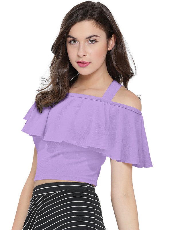 Purple Coloured Designer Trendy Crop Top!!