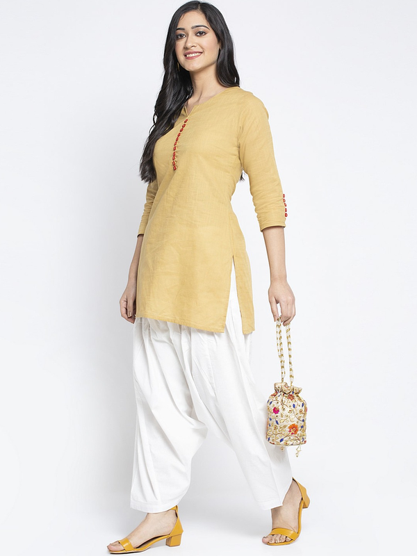 White coloured Cotton Patiala Salwar Free Size( 28 to 42 Inch)!!