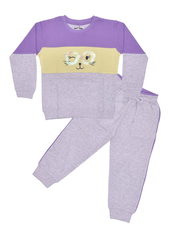 Purple Coloured Girls Sweat Set!!